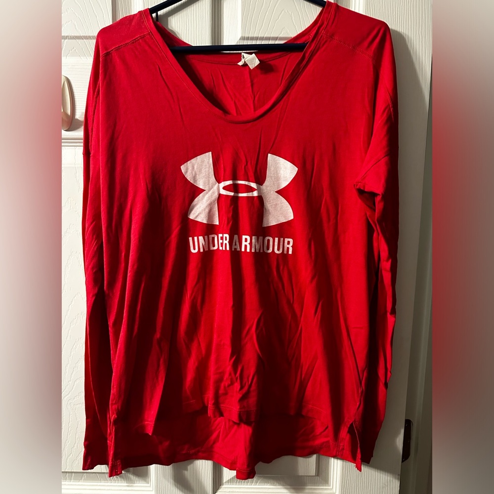 Women’s red long sleeve Under Armour shirt